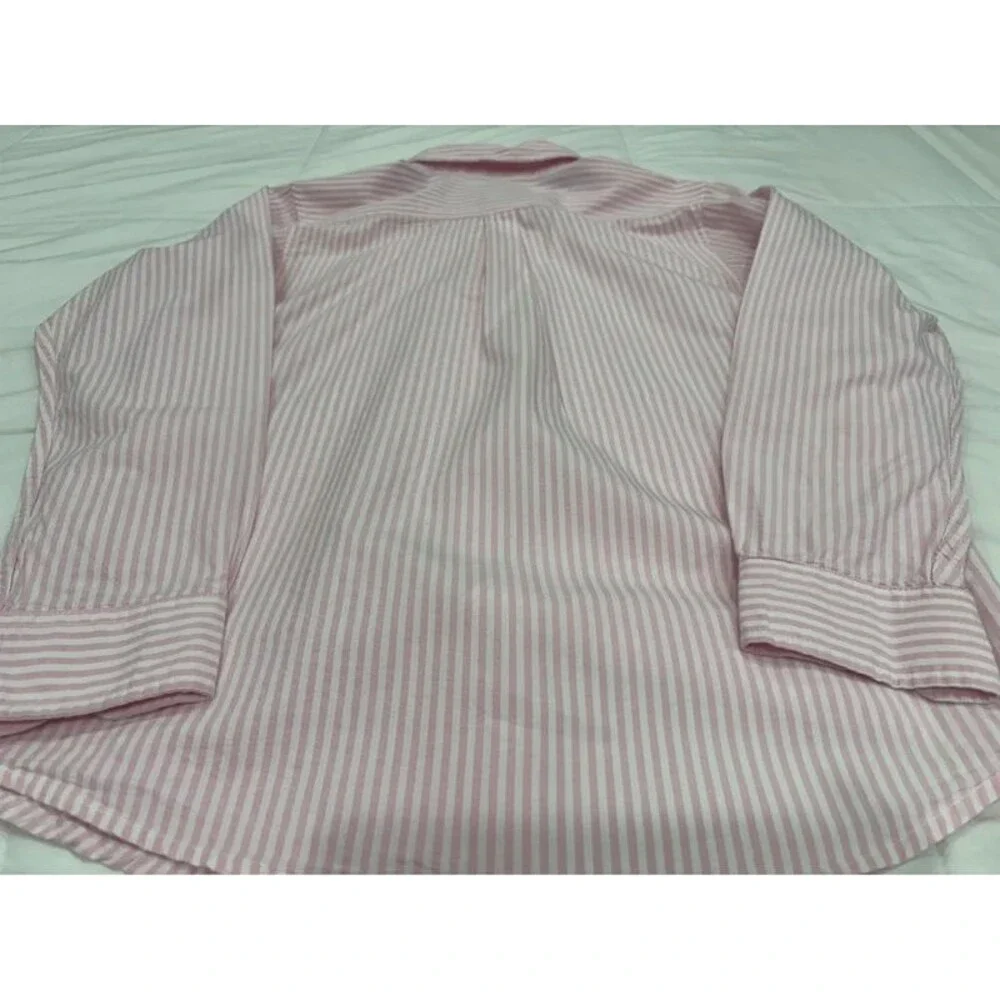 Boy’s Children Place Large Pink and White Stripes Long Sleeve Dress Shirt